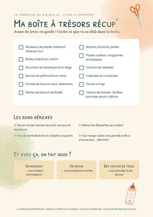 Aperçu de la fiche « Ma boîte à trésors récup' »
